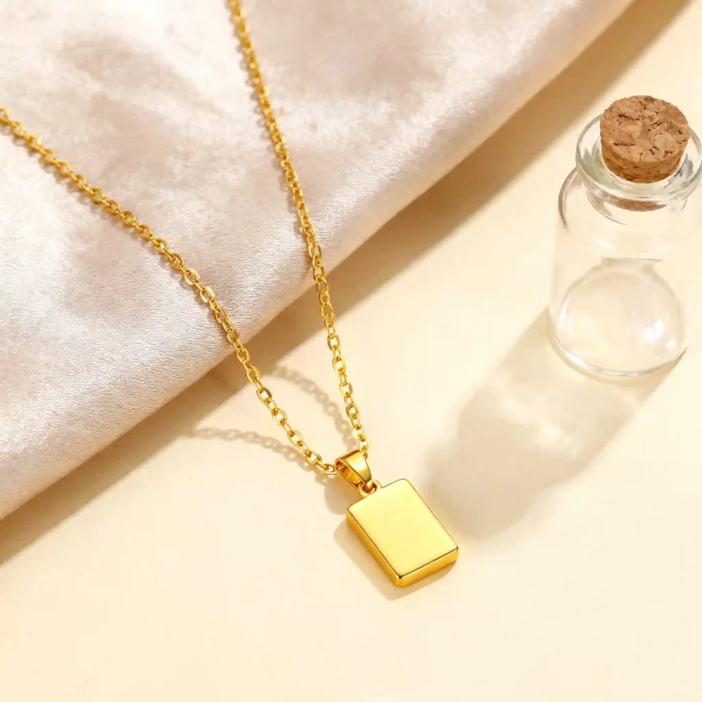 Gold plated necklaces with real gold coating
