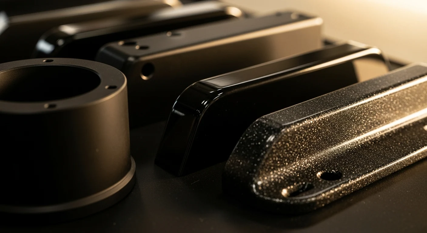 Black coated metal parts display from foxin black PVD coating