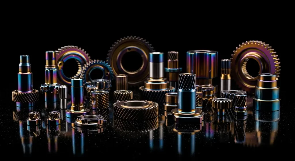 PVD-coated components on reflective surface